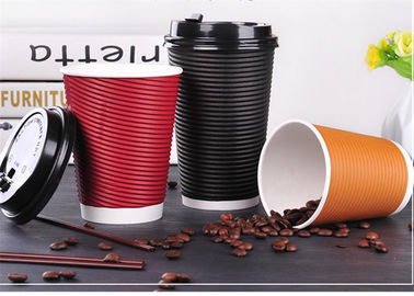 Eco Friendly Ripple Wall Paper Cup With Offset / Flexo Printing