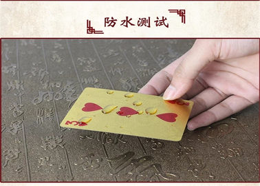 CE Personalized Poker Cards , Custom Embossed 24k 999.9 Gold Foil Plated Plastic Playing Cards