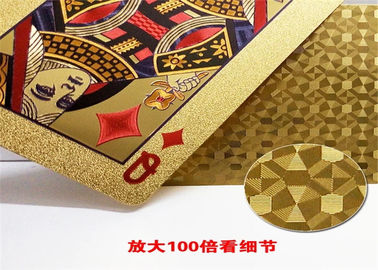 63*88cm Personalized Poker Cards , Custom Embossed Playing Cards With Foil Plated Box