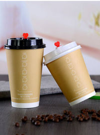 Food Grade PE Paper Coffee Cups With Lids And Sleeve Straw Package Eco Friendly