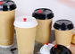 Safety PLA PE Paper Cup With Sleeve Straw Package / Disposable Cardboard Cups