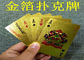 Waterproof Personalized Poker Cards / PET Golden Silver Poker 24K Gold Foil Plated Playing Cards